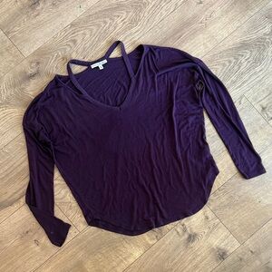 Express Deep Purple V-Neck Blouse